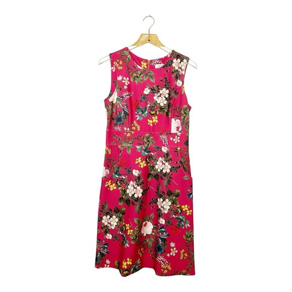 Calvin Klein Sleeveless A-Line Dress Pink Pockets Sz 10 Career - Picture 1 of 5